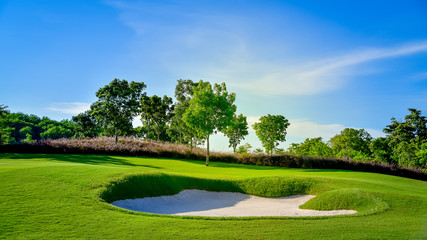 The sand Bunker in golf course