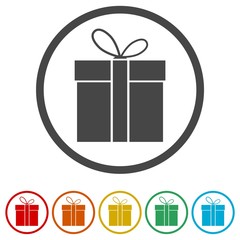 Gift box icon, 6 Colors Included