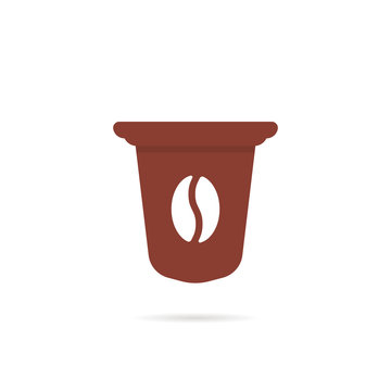 brown simple coffee capsule icon