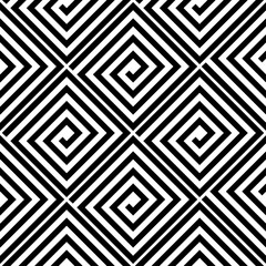 White and black geometric ornament. Seamless pattern