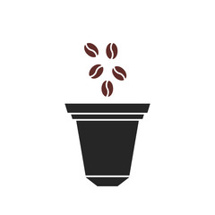 beans fall in coffee capsule icon