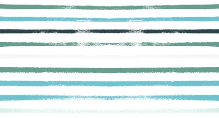 Photo sur Plexiglas Rayures horizontales Summer Sailor Stripes Seamless Vector Pattern. Couleurs d& 39 automne Textile imprimé bleu, violet, blanc, turquoise, gris. Conception de rayures rétro vintage hipster. Bannière horizontale créative. Vieux tissu aquarelle