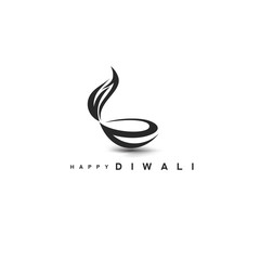 minimal logo of diwali vector illustration.