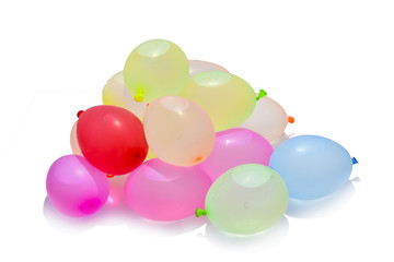 Colorful of water balloons for children plays.