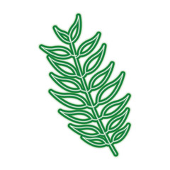 Fototapeta premium tree branch with leaves plant natural vector illustration green line image