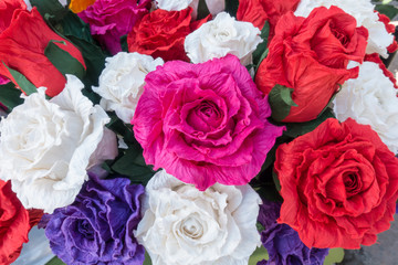 rose handmade art paper flowers background