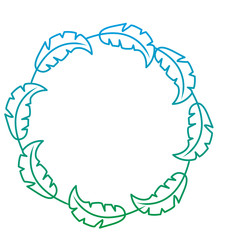 wreath tropical flora natural decoration ornament vector illustration green color line image