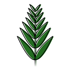 tree branch with green leaves plant natural vector illustration