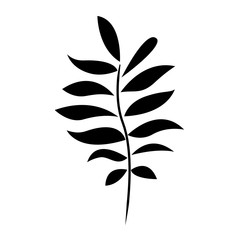 tree branch with leaves plant natural vector illustration