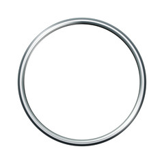 Silver metal ring isolated on white background.