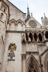 Victorian Gothic Royal Courts of Justice facade Westminster London UK