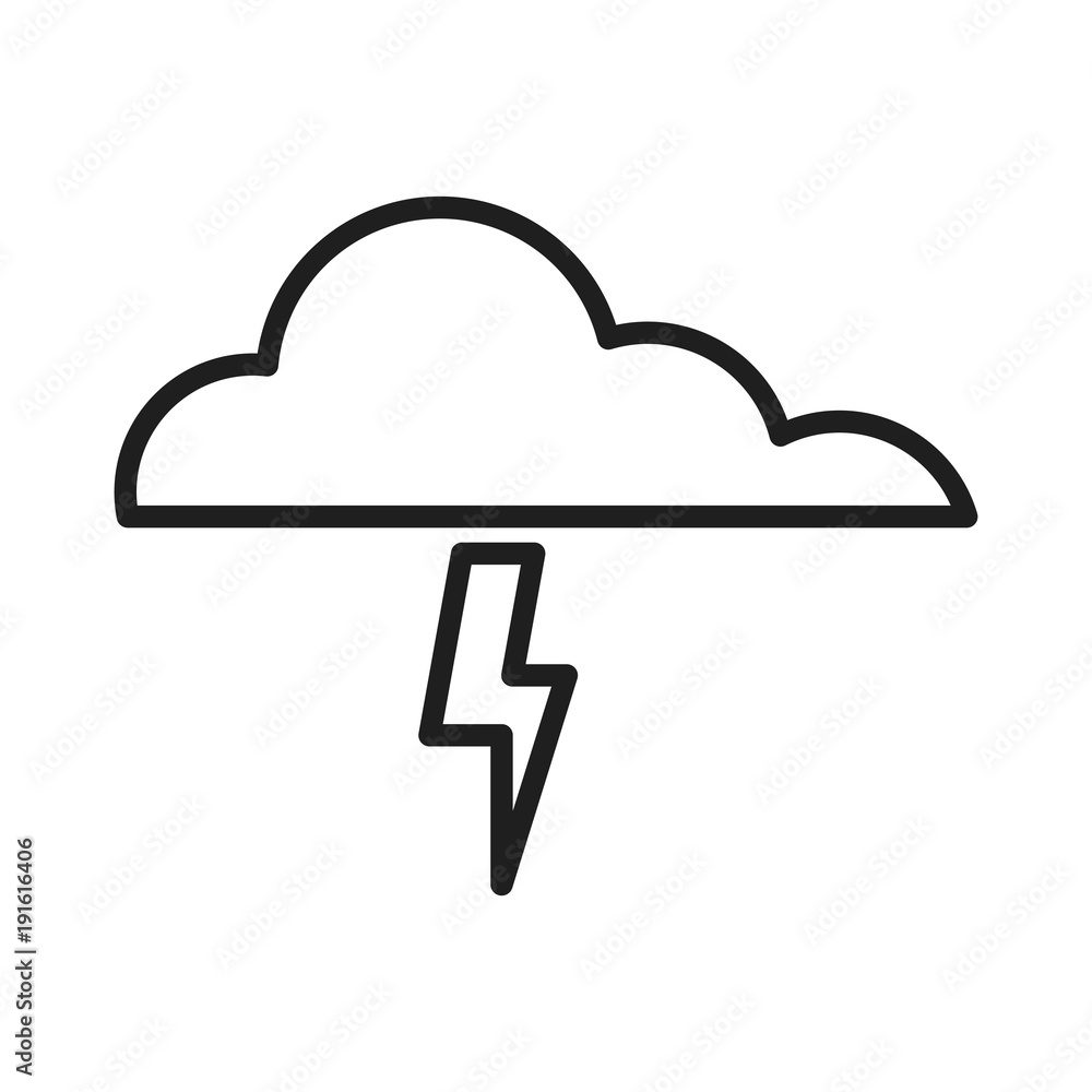 Sticker thunderbolts weather symbol