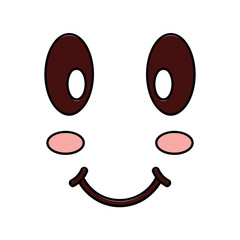 kawaii happy expression cartoon smile vector illustration