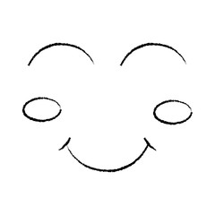 cartoon funny face winking eyes happy vector illustration sketch design