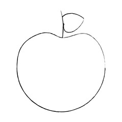 fresh tasty fruit apple nutrition diet vector illustration sketch design