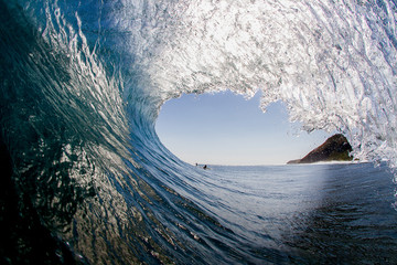 beautiful wave breaking in indonesia
