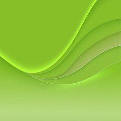 Abstract green wavy ornaments from paper cutting