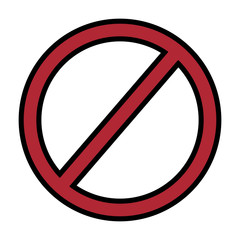 prohibition no symbol red round stop warning sign template vector illustration 