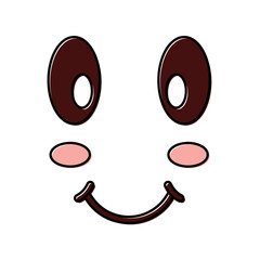 kawaii happy expression cartoon smile vector illustration