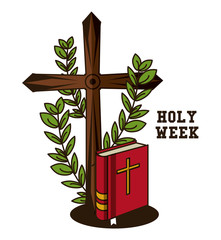 Holy week catholic tradition icon vector illustration graphic design