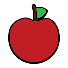 fresh tasty fruit apple nutrition diet vector illustration 