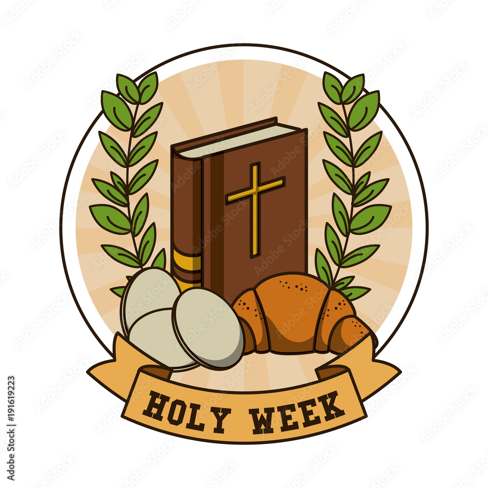 Wall mural Holy week catholic tradition icon vector illustration graphic design