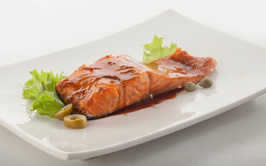 Baked fillet of salmon dressing by narsharab