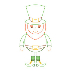 st. patricks day portrait of a happy leprechaun vector illustration line color design