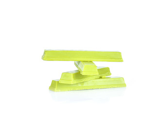  Green Tea Chocolate on White Background