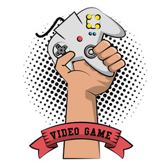 Gamer hand with gamepad icon vector illustration graphic design