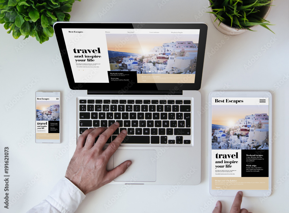 Canvas Prints office tabletop travel responsive design website