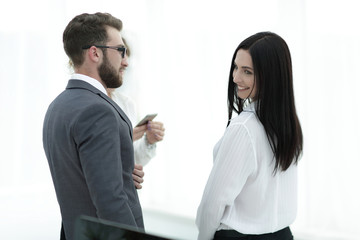 close-up of successful employees of the company.