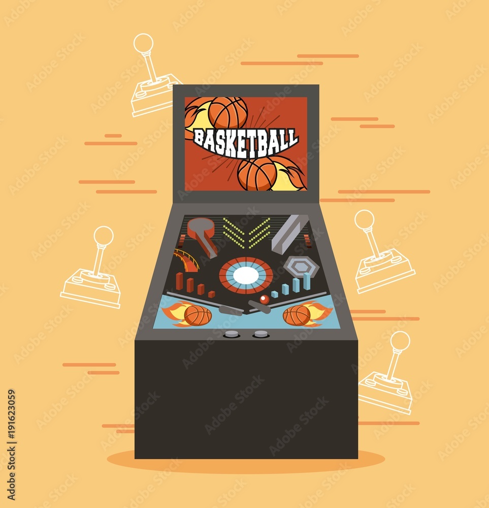 Poster classic arcade game machine rendering vector illustration
