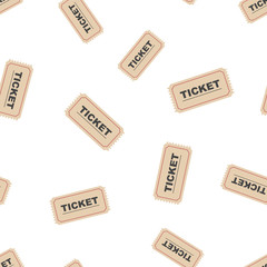 Ticket seamless pattern background icon. Business flat vector illustration. Ticket admit one sign symbol pattern.