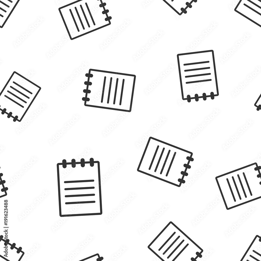 Poster document seamless pattern background. business flat vector illustration. note page sign symbol patte