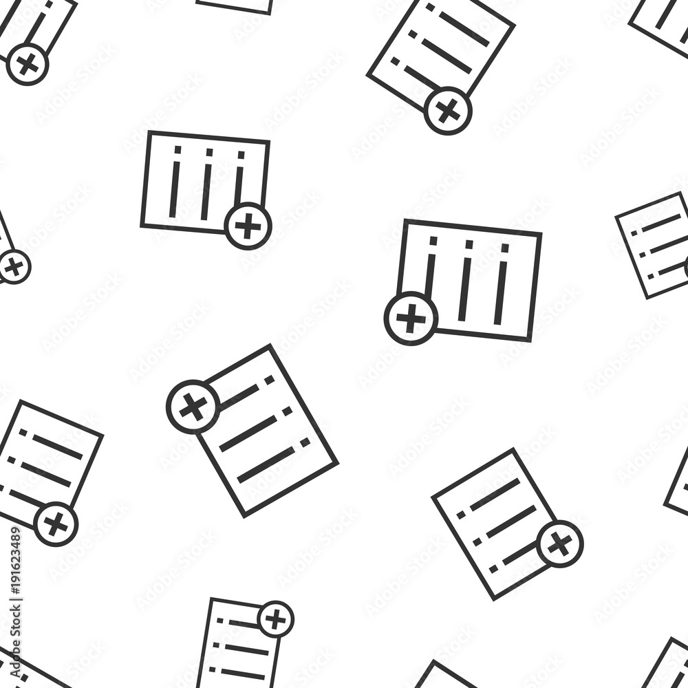 Poster document seamless pattern background. business flat vector illustration. note page sign symbol patte