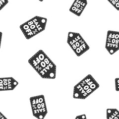 Sale 80% off hang tag seamless pattern background. Business flat vector illustration. Sale 80% off shopping sign symbol pattern.