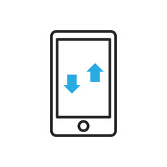 Smartphone icon. Mobile data traffic