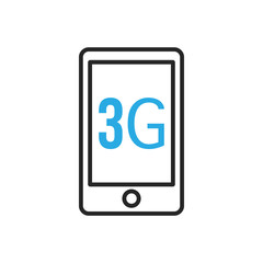 Smartphone icon. Third gereration mobile network