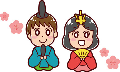 雛祭りの可愛いイラスト イラスト素材