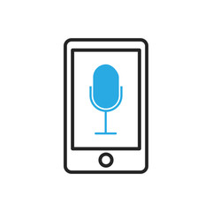 Smartphone icon. Mobile recording