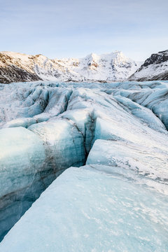 vatnajokull frozen glacier landscape, iceland