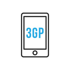 Smartphone icon. 3gp movie format