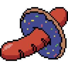 vector pixel art sausage donut