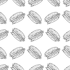 burger seamless vector pattern