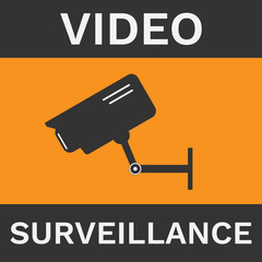 Video surveillance sign. Security camera icon. Vector.