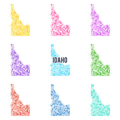 Vector colourful dotted map of the state of Idaho.