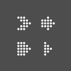 Arrows flat vector icons set