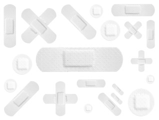 Various WHITE Strips of ADHESIVE BANDAGES PLASTER - Medical Equipment