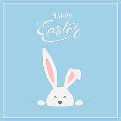 Easter rabbit on blue background